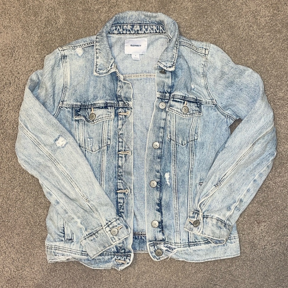 Old Navy Small Distressed Jean Jacket
